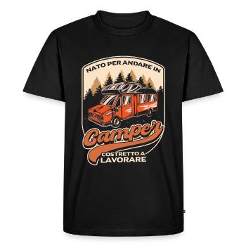 Camper | Camping | Camper | Caravan - Men's Premium Organic T-Shirt - black - Front - Nico (187cm)