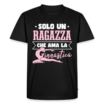 Gymnastique Fille - T-shirt Premium bio Homme - noir - Devant - Nico (187cm)