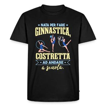 Né pour faire de la gymnastique - T-shirt Premium bio Homme - noir - Devant - Nico (187cm)