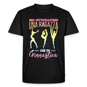 Never underestimate a girl who does gymnastics - Men's Premium Organic T-Shirt - black - Front - Nico (187cm)