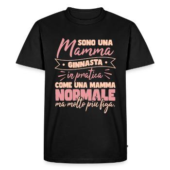 Maman gymnaste comme une maman normale - T-shirt Premium bio Homme - noir - Devant - Nico (187cm)