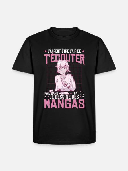 I draw manga - Men's Premium Organic T-Shirt - black