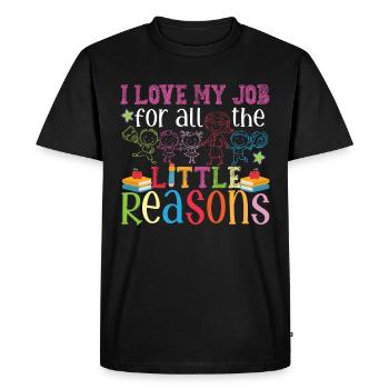 I Love My Job For All The Little Reasons - Men's Premium Organic T-Shirt - black - Front - Nico (187cm)