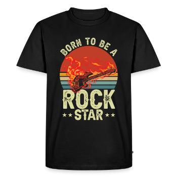 Born To Be A Rock Star | Guitar Retro | Guitarist - Men's Premium Organic T-Shirt - black - Front - Nico (187cm)