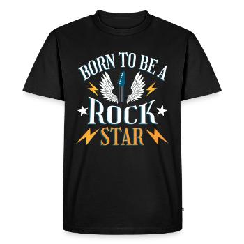 Funny Guitar Rock Star Guitar Player Guitarist - Men's Premium Organic T-Shirt - black - Front - Nico (187cm)