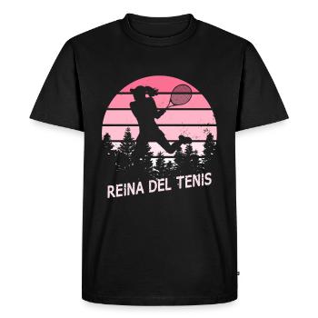 Tenista | Mujer | Reina Del Tenis - T-shirt Premium bio Homme - noir - Devant - Nico (187cm)