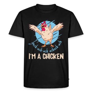 Je suis un poulet - T-shirt Premium bio Homme - noir - Devant - Nico (187cm)