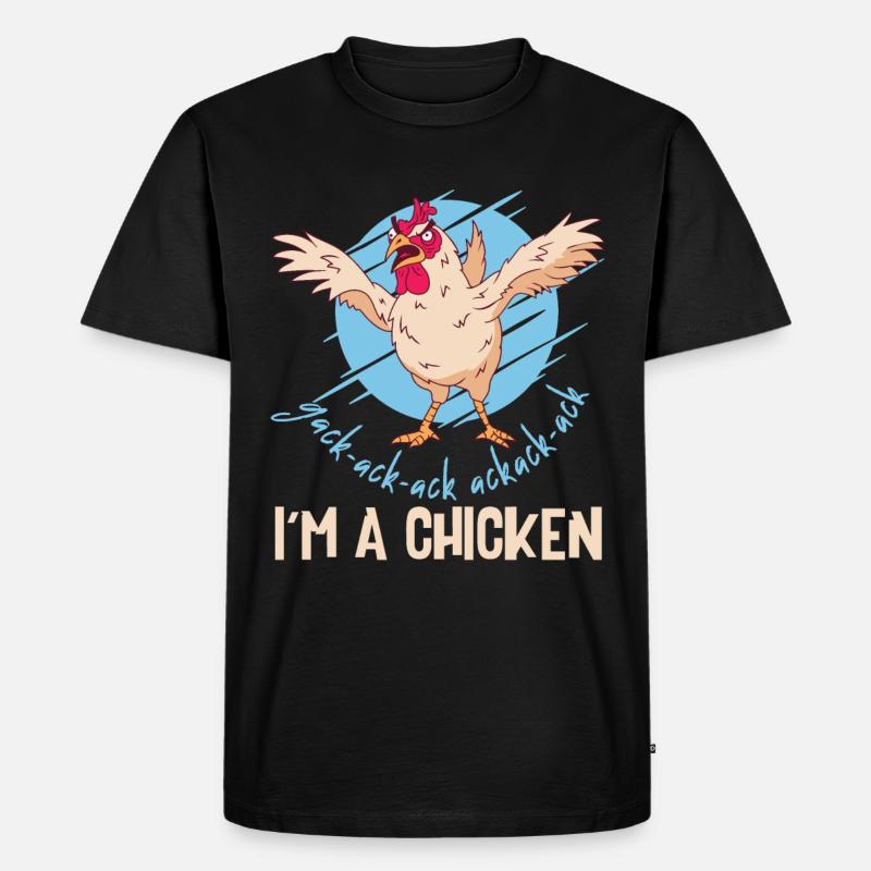 Ich bin ein Huhn - Männer Premium Bio T-Shirt - Schwarz