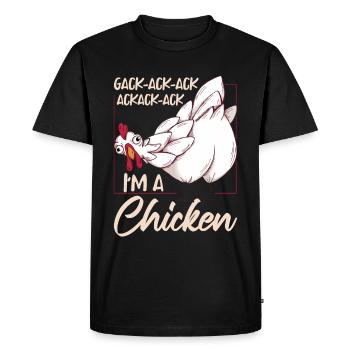 Je suis un poulet | Drôle d’agriculteur Élevage Coq de poule - T-shirt Premium bio Homme - noir - Devant - Nico (187cm)