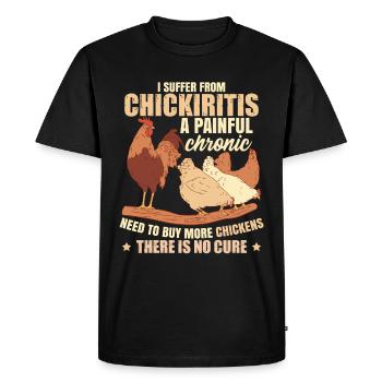 Drôle d’humour d’éleveur de poulet - T-shirt Premium bio Homme - noir - Devant - Nico (187cm)