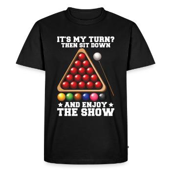 Snooker Player Cue Stick Billiard Chalk - Men's Premium Organic T-Shirt - black - Front - Nico (187cm)