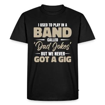 Dad Jokes Music Band - Men's Premium Organic T-Shirt - black - Front - Nico (187cm)