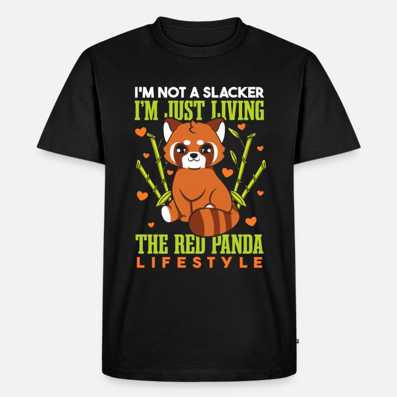 Lustiger Roter Panda - Männer Premium Bio T-Shirt - Schwarz