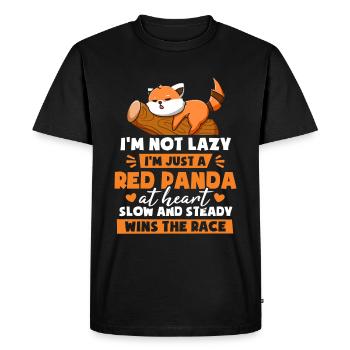 Je ne suis qu’un panda roux - T-shirt Premium bio Homme - noir - Devant - Nico (187cm)