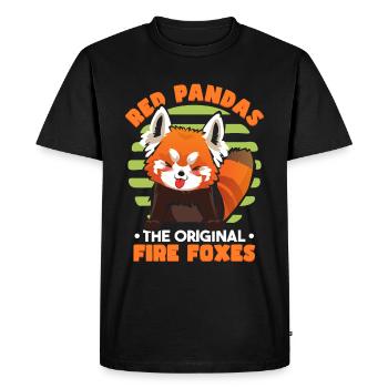 Panda roux mignon - T-shirt Premium bio Homme - noir - Devant - Nico (187cm)