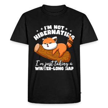 I'm Just Taking A Winter-Long Nap Red Panda - Men's Premium Organic T-Shirt - black - Front - Nico (187cm)
