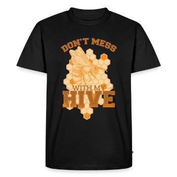 Ne plaisante pas avec ma ruche - T-shirt Premium bio Homme - noir - Devant - Nico (187cm)