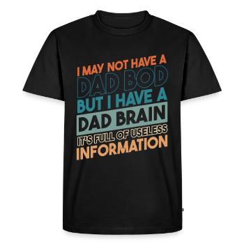 J’ai un cerveau de père - T-shirt Premium bio Homme - noir - Devant - Nico (187cm)