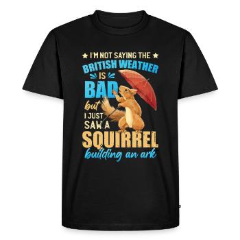 Drôle de blague météo britannique - T-shirt Premium bio Homme - noir - Devant - Nico (187cm)