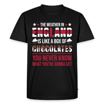 Drôle de prévisions météo Humour Météo britannique - T-shirt Premium bio Homme - noir - Devant - Nico (187cm)