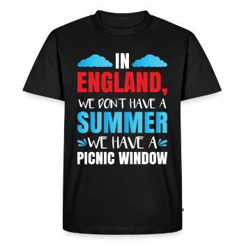 En Angleterre, nous n’avons pas d’été - T-shirt Premium bio Homme - noir - Devant - Nico (187cm)