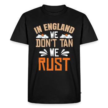 En Angleterre, nous ne bronzons pas nous rouillons - T-shirt Premium bio Homme - noir - Devant - Nico (187cm)