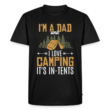 Camping Dad Joke Father's Day - Men's Premium Organic T-Shirt - black - Front - Nico (187cm)