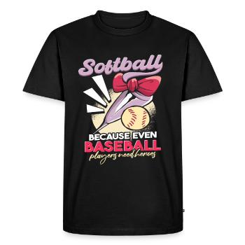 Softball Player Joke - Men's Premium Organic T-Shirt - black - Front - Nico (187cm)