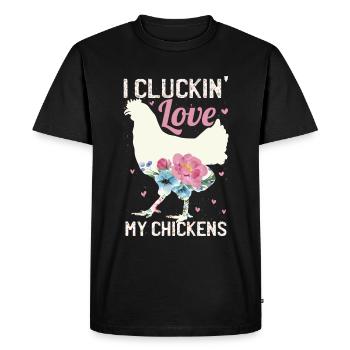 J’aime mes poules - T-shirt Premium bio Homme - noir - Devant - Nico (187cm)