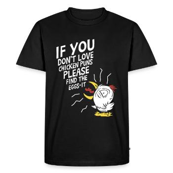 Drôle de poule Puns Oeufs Élevage Coq Poule - T-shirt Premium bio Homme - noir - Devant - Nico (187cm)