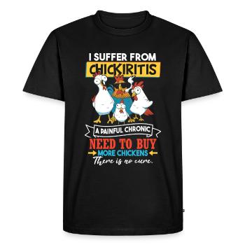 Vêtements drôles d’humour de poulet - T-shirt Premium bio Homme - noir - Devant - Nico (187cm)