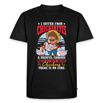Poulet Humour Coq Volaille Poulailler - T-shirt Premium bio Homme - noir - Devant - Nico (187cm)