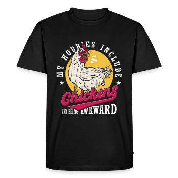 Poulailler | Mes passe-temps incluent les poulets - T-shirt Premium bio Homme - noir - Devant - Nico (187cm)