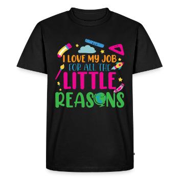 J’aime mon travail pour toutes les petites raisons - T-shirt Premium bio Homme - noir - Devant - Nico (187cm)