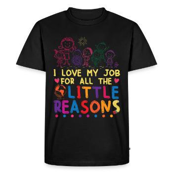 Mignon Enseignant Tenue Professeur École Primaire - T-shirt Premium bio Homme - noir - Devant - Nico (187cm)