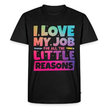 J’aime mon travail pour toutes les petites raisons - T-shirt Premium bio Homme - noir - Devant - Nico (187cm)