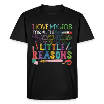 J’aime mon travail pour toutes les petites raisons - T-shirt Premium bio Homme - noir - Devant - Nico (187cm)