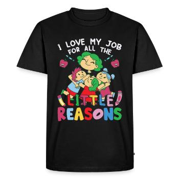 J’aime mon travail pour toutes les petites raisons - T-shirt Premium bio Homme - noir - Devant - Nico (187cm)