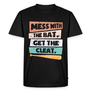 Funny Softball - Men's Premium Organic T-Shirt - black - Front - Nico (187cm)