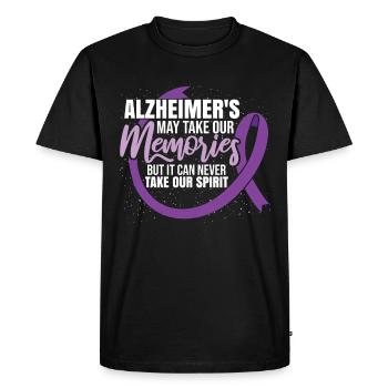 La maladie d’Alzheimer peut prendre nos souvenirs - T-shirt Premium bio Homme - noir - Devant - Nico (187cm)