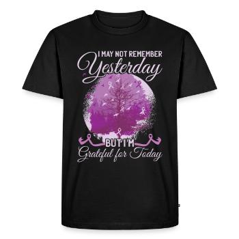 I May Not Remember Yesterday | Alzheimer's - Men's Premium Organic T-Shirt - black - Front - Nico (187cm)