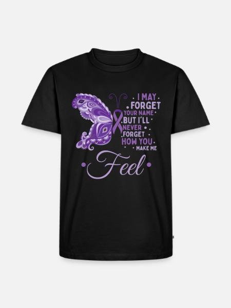 Alzheimer-Schmetterling - Männer Premium Bio T-Shirt - Schwarz