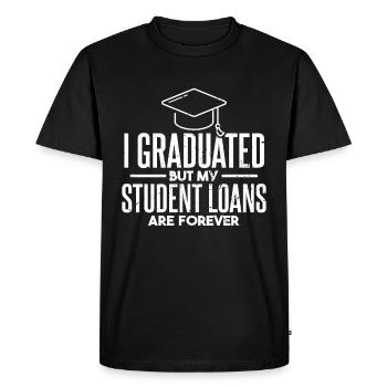 Graduated Funny School Graduation Master - Men's Premium Organic T-Shirt - black - Front - Nico (187cm)
