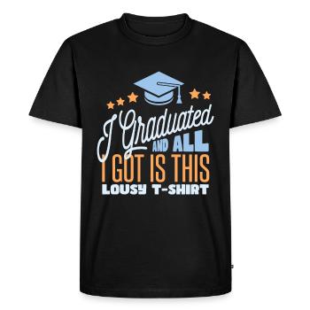 J’ai obtenu mon diplôme - T-shirt Premium bio Homme - noir - Devant - Nico (187cm)