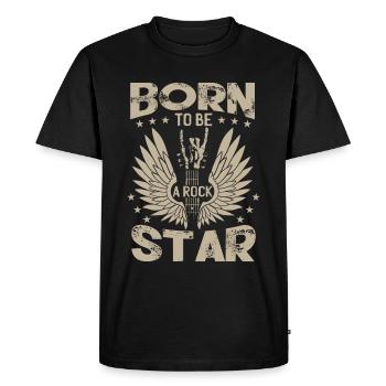 Né pour être une rock star - T-shirt Premium bio Homme - noir - Devant - Nico (187cm)