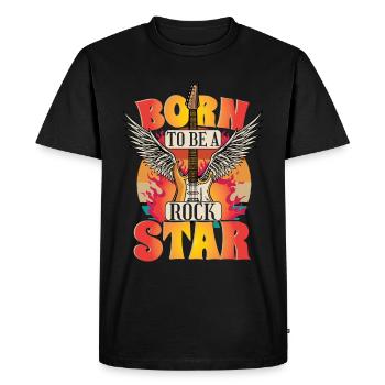 Né pour être une rock star - T-shirt Premium bio Homme - noir - Devant - Nico (187cm)