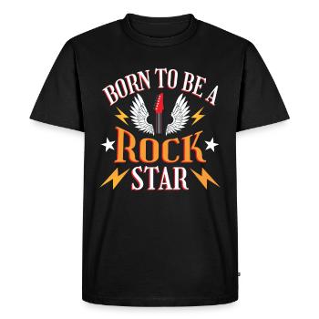 Né pour être une rock star - T-shirt Premium bio Homme - noir - Devant - Nico (187cm)