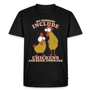 My Hobbies Include Chickens - Men's Premium Organic T-Shirt - black - Front - Nico (187cm)