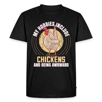 Amateur de poulet - T-shirt Premium bio Homme - noir - Devant - Nico (187cm)