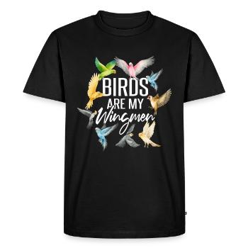 Birds Funny Bird Watching Humor - Men's Premium Organic T-Shirt - black - Front - Nico (187cm)
